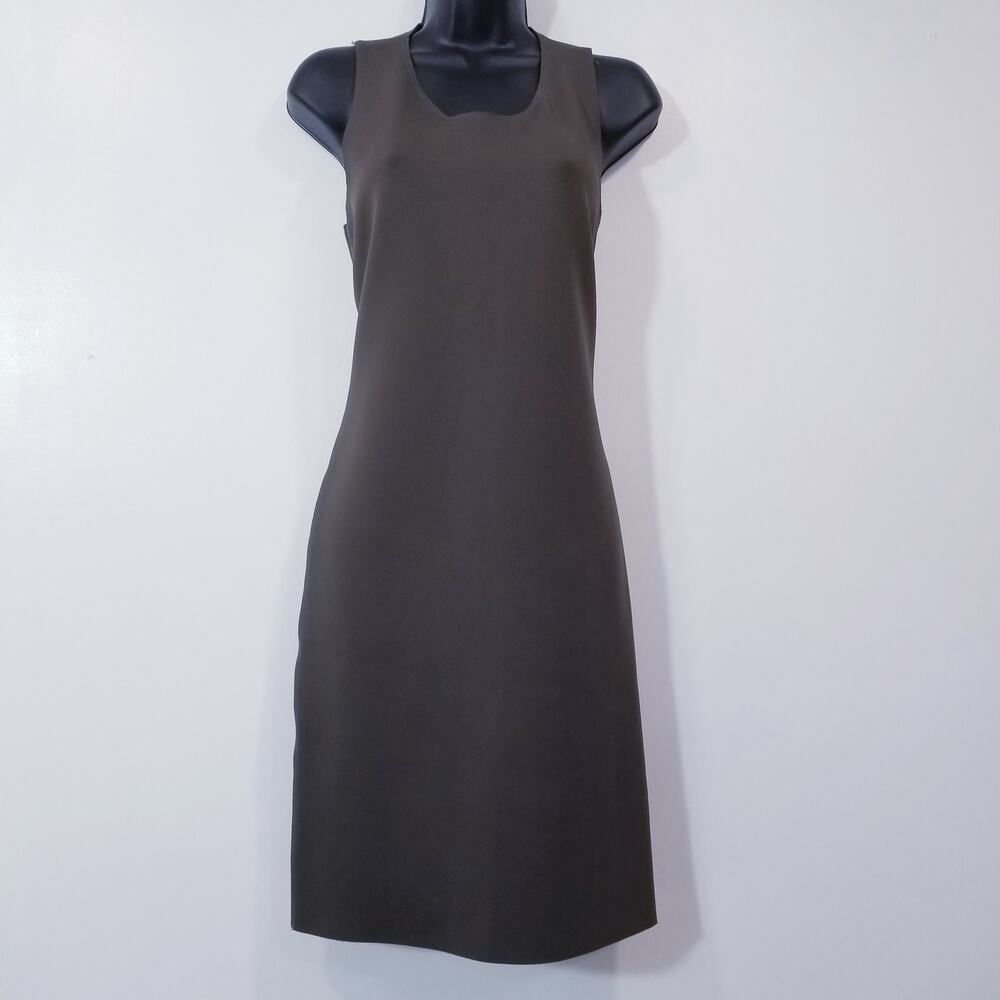 Helmut Lang Scuba Olive Green Sheath Dress